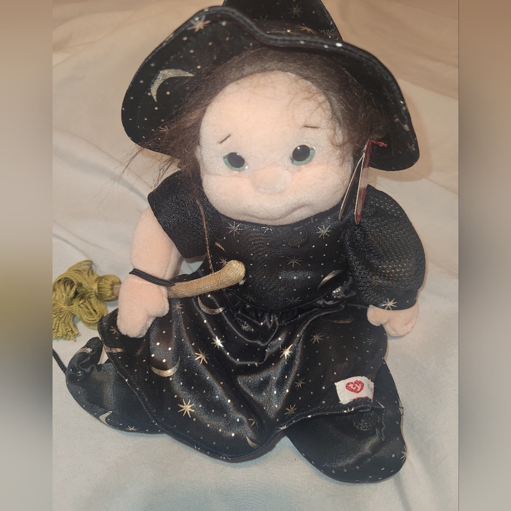 Beanie Kid by TY (Cookie) wearing a Witch costume